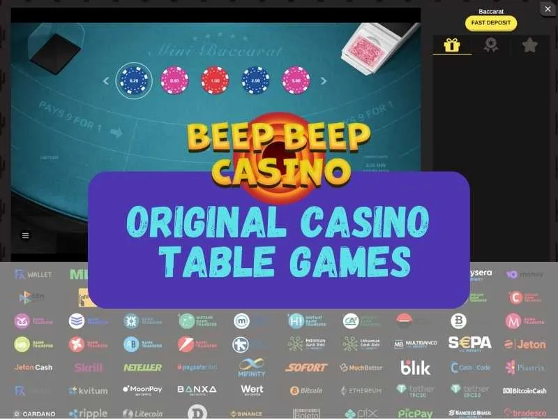 Juegos de mesa en el casino en línea Beep Beep