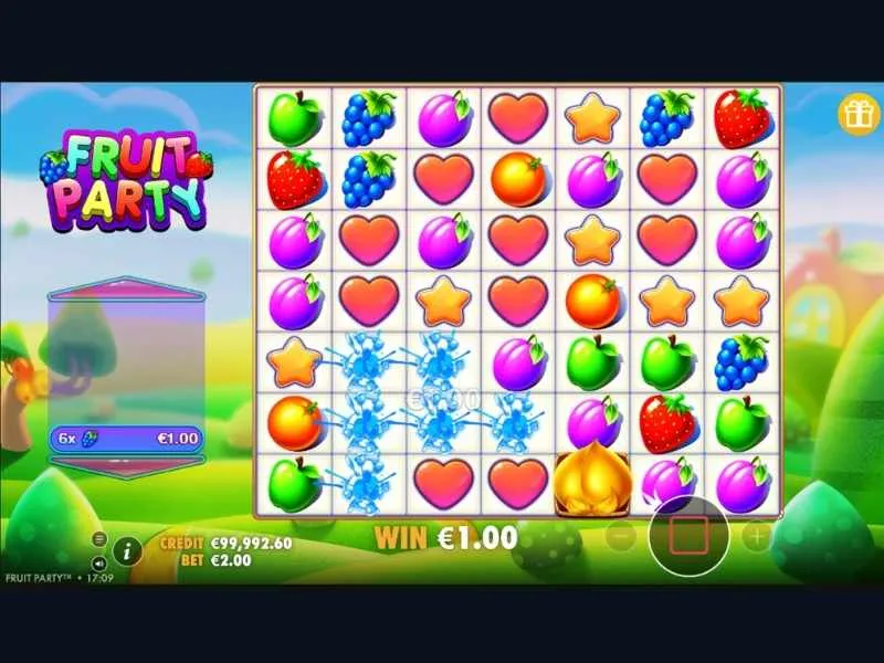 RTP, волатильность и максимальный выигрыш в Fruit Party