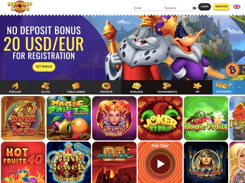 Officiële site van Bip Bip Casino - geselecteerde klassieke casinospellen